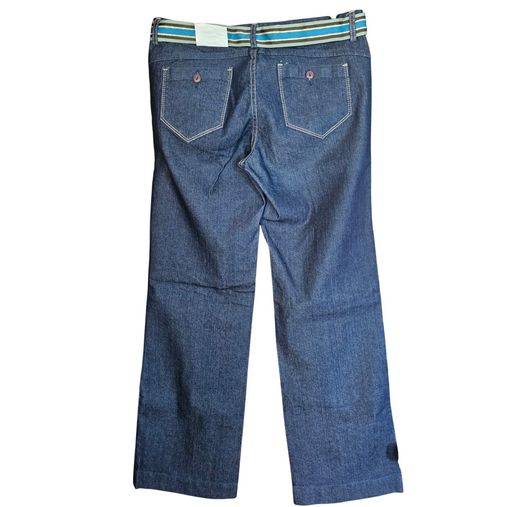 U.S. Polo Assn Jeans Womens 10 Wide Leg Dark Blue Belted Denim New